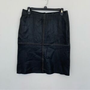 Women’s Y2K Dollhouse Leather Exposed Stitching Knee Length Skirt Size M